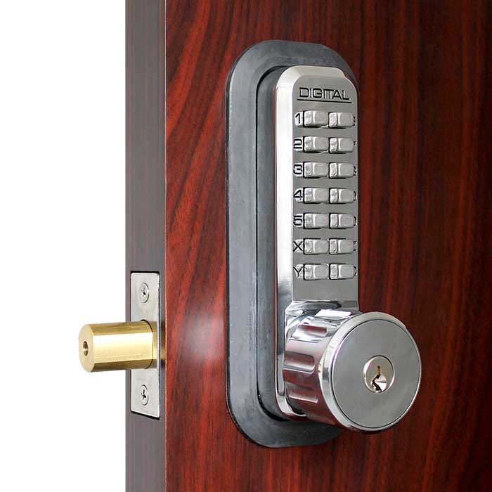 Lockey 2210 in Bright Chrome with Key Override