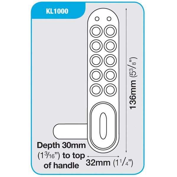 Cabinet lock dimensions diagram