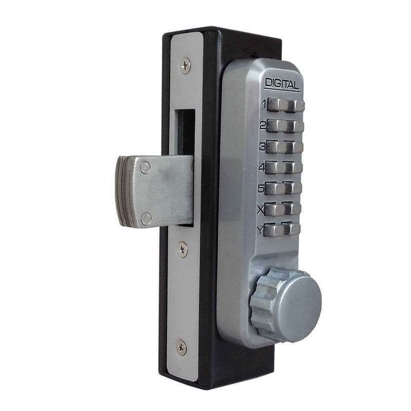 Satin chrome knob door lock