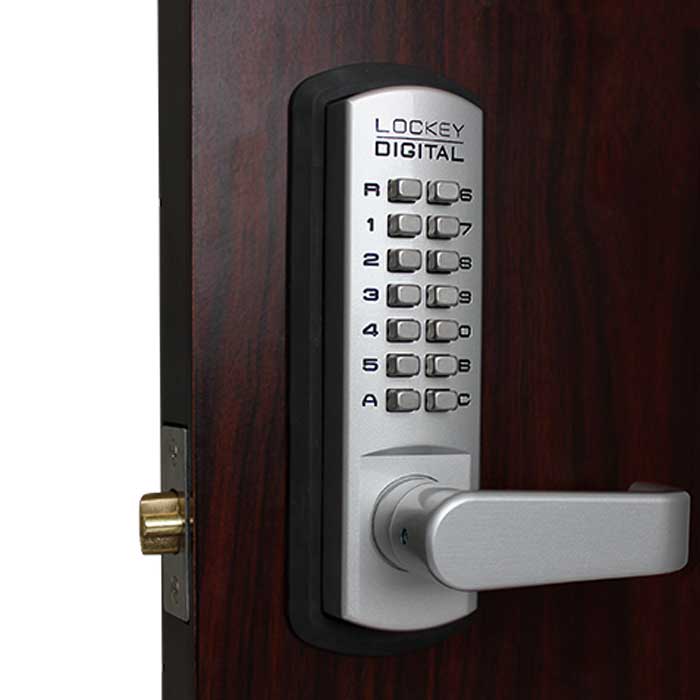 Lockey 3835 in Satin Nickel on exterior