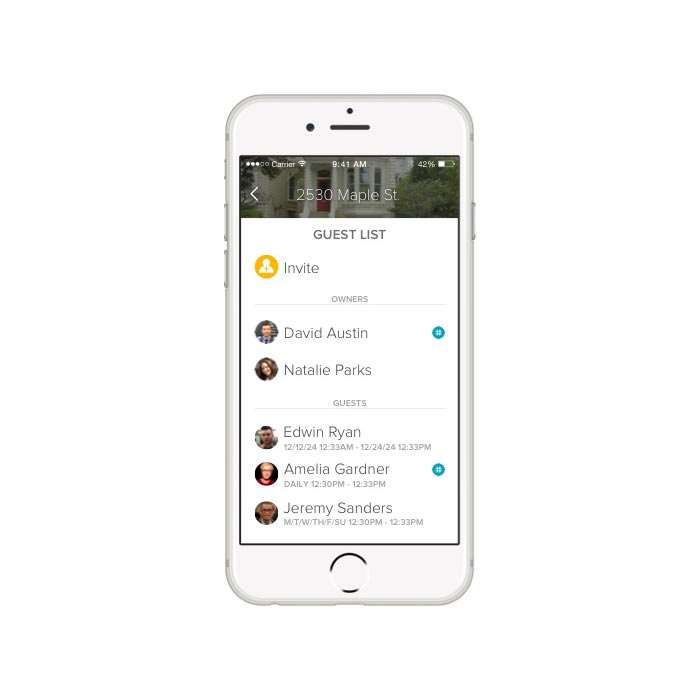 August App Guest List Screen