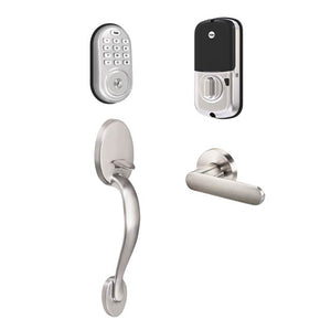 Yale YRD216 Front Entry Jamestown Bundle in Satin Nickel