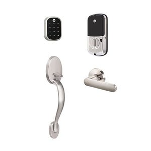 Yale YRD256 SL Front Entry Jamestown Bundle in Satin Nickel