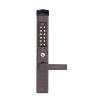 Photo of Kaba E-Plex E3766 in dark bronze with brass accents.