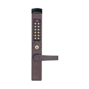 Photo of Kaba E-Plex E3766 in dark bronze with brass accents.