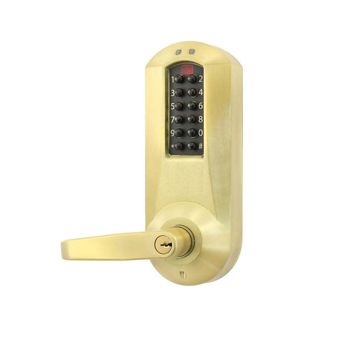 E-Plex 5000 Mortise in Satin Brass Angled
