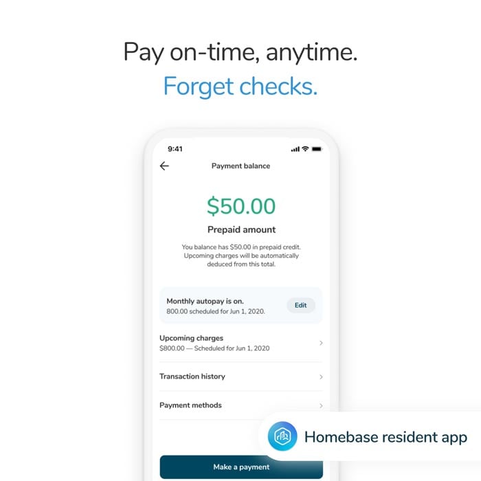 Pay on-time, anytime. Forget checks.