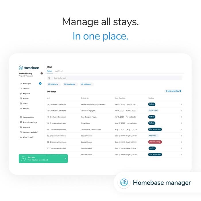 Manage all stays. In one place.