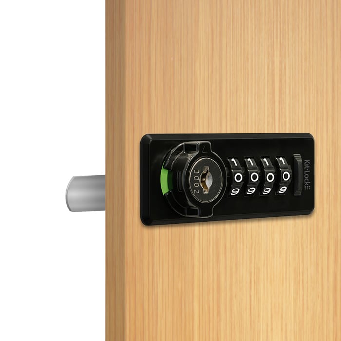 KitLock KL20 Mechanical Combination Lock Right Hand in Black on Exterior