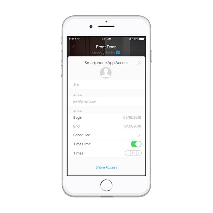 Share eKeys and temporary codes with friends and family