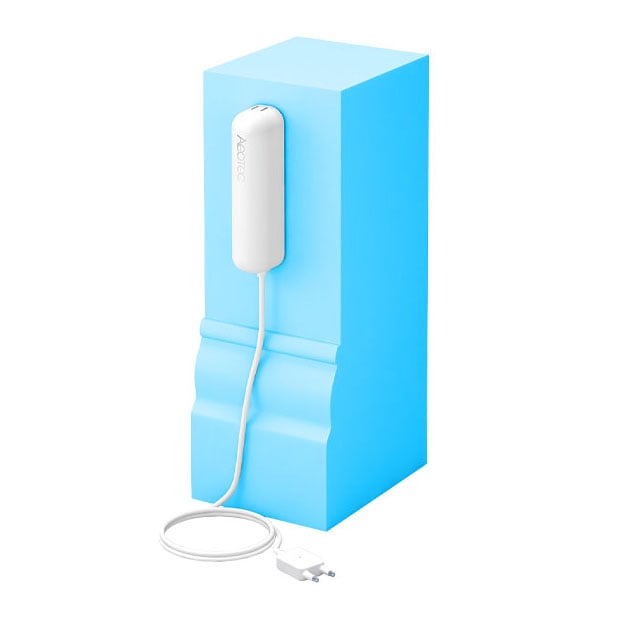 Water sensor on blue wall